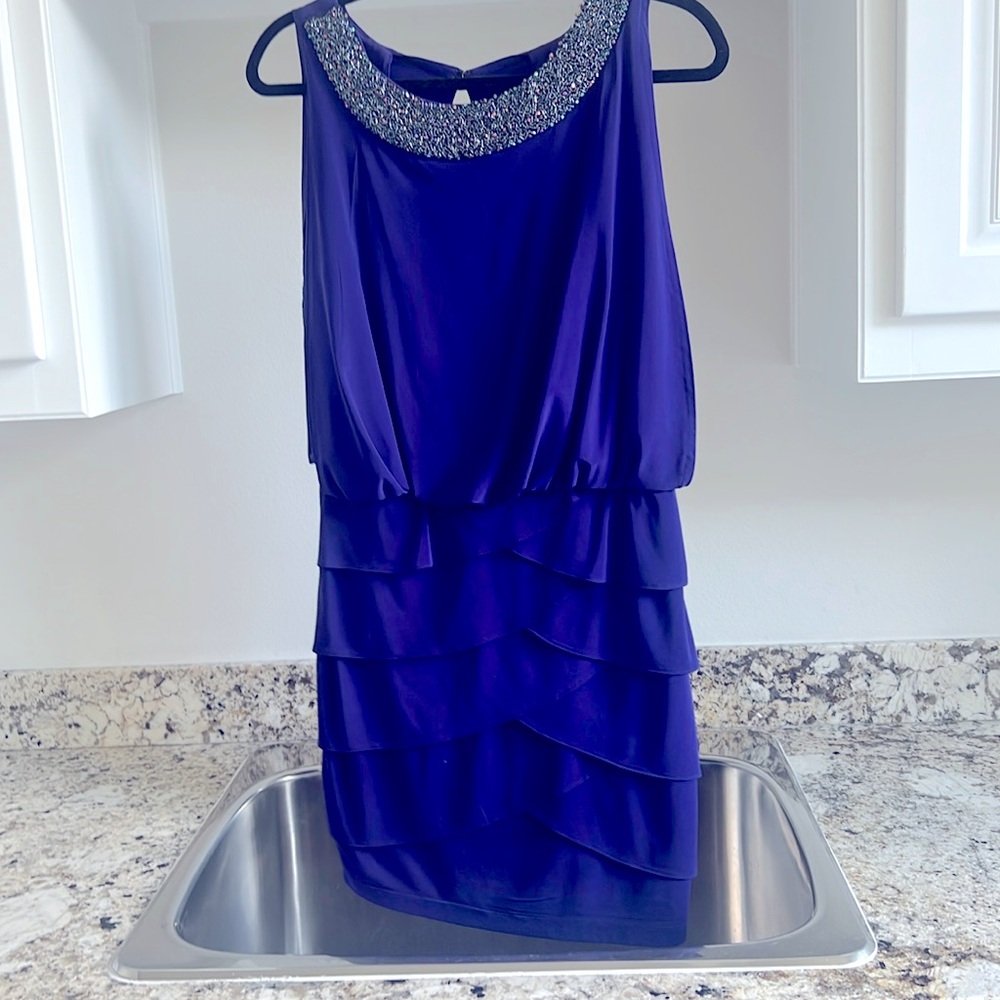 Cachet dress.  Purple dress with beading Size 10